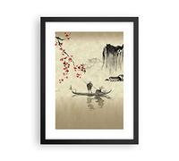 ARTTOR Affiche Decoration Murale Fleur Cerises Japon Moderne Poster Cadre Noir 30x40cm Deco Affiches Murales Tableau Decoration Salon Chambre Cuisine Wall Art Design Decor P2BPA30x40-5020