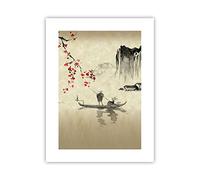 ARTTOR Affiche Decoration Murale Fleur Cerises Japon Moderne Poster sans Cadre 30x40cm Deco Affiches Murales Tableau Decoration Salon Chambre Cuisine Wall Art Design Decor P2XPA30x40-5020