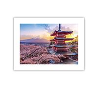 ARTTOR Affiche Decoration Murale Fuji Choreito Pagode Moderne Poster sans Cadre 40x30cm Deco Affiches Murales Tableau Decoration Salon Chambre Cuisine Wall Art Design Decor P2XAA40x30-4547
