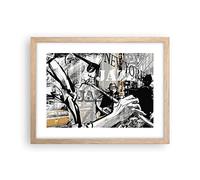 ARTTOR Affiche Decoration Murale jazz musique musicien Moderne Poster Cadre Chêne Clair 40x30cm Deco Affiches Murales Tableau Decoration Salon Chambre Cuisine Wall Art Design Decor P2NAA40x30-3792