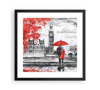 ARTTOR Affiche Decoration Murale Londres architecture grand ben Moderne Poster Cadre Noir 40x40cm Deco Affiches Murales Tableau Decoration Salon Chambre Cuisine Wall Art Design Decor P2BAC40x40-3153