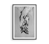 ARTTOR Affiche Decoration Murale Manuscrit Mains Noir Et Blanc Moderne Poster Cadre Noir 61x91cm Deco Affiches Murales Tableau Decoration Salon Chambre Cuisine Wall Art Design Decor P2BPA61x91-4566