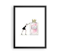 ARTTOR Affiche Decoration Murale Mode Femme Parfum Moderne Poster Cadre Noir 30x40cm Deco Affiches Murales Tableau Decoration Salon Chambre Cuisine Wall Art Design Decor P2BPA30x40-4128