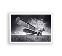 ARTTOR Affiche Decoration Murale Moderne Poster Cadre Blanc 100x70cm Avion An-2 Noir Et Blanc Deco Affiches Murales Wall Art Design Tableau Decoration Salon Chambre Cuisine Decor P2WAA100x70-4363