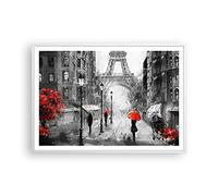 ARTTOR Affiche Decoration Murale Moderne Poster Cadre Blanc 100x70cm Paris ville maison Deco Affiches Murales Wall Art Design Tableau Decoration Salon Chambre Cuisine Decor P2WAA100x70-3942