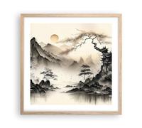 ARTTOR Affiche Decoration Murale Moderne Poster Cadre Chêne Clair 50x50cm Asie Japon Voir Deco Affiches Murales Wall Art Design Tableau Decoration Salon Chambre Cuisine Decor P2NAC50x50-5777