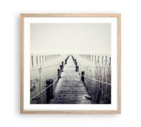 ARTTOR Affiche Decoration Murale Moderne Poster Cadre Chêne Clair 50x50cm Pont Lac Silence Deco Affiches Murales Wall Art Design Tableau Decoration Salon Chambre Cuisine Decor P2NAC50x50-5937