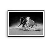 ARTTOR Affiche Decoration Murale Moderne Poster Cadre Noir 100x70cm Andalouse Chevaux Galop Deco Affiches Murales Wall Art Design Tableau Decoration Salon Chambre Cuisine Decor P2BAA100x70-4240