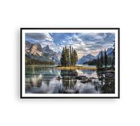 ARTTOR Affiche Decoration Murale Moderne Poster Cadre Noir 100x70cm Lac Paysage Nature Deco Affiches Murales Wall Art Design Tableau Decoration Salon Chambre Cuisine Decor P2BAA100x70-4133