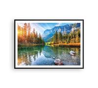 ARTTOR Affiche Decoration Murale Moderne Poster Cadre Noir 100x70cm Paysage Montagnes Aube Deco Affiches Murales Wall Art Design Tableau Decoration Salon Chambre Cuisine Decor P2BAA100x70-4456