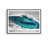 ARTTOR Affiche Decoration Murale Moderne Poster Cadre Noir 100x70cm Surf Vague Turquoise Deco Affiches Murales Wall Art Design Tableau Decoration Salon Chambre Cuisine Decor P2BAA100x70-4351