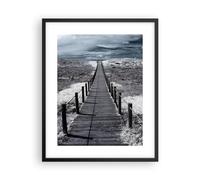 ARTTOR Affiche Decoration Murale Moderne Poster Cadre Noir 40x50cm Dunes Chemin Plage Deco Affiches Murales Wall Art Design Tableau Decoration Salon Chambre Cuisine Decor P2BPA40x50-6037