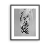 ARTTOR Affiche Decoration Murale Moderne Poster Cadre Noir 40x50cm Manuscrit Mains Noir Et Blanc Deco Affiches Murales Wall Art Design Tableau Decoration Salon Chambre Cuisine Decor P2BPA40x50-4566