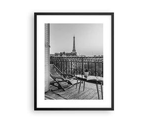 ARTTOR Affiche Decoration Murale Moderne Poster Cadre Noir 40x50cm Noir Et Blanc Paris Balcon Deco Affiches Murales Wall Art Design Tableau Decoration Salon Chambre Cuisine Decor P2BPA40x50-4595