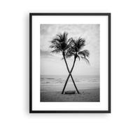 ARTTOR Affiche Decoration Murale Moderne Poster Cadre Noir 40x50cm Palmiers Noir Et Blanc Plage Deco Affiches Murales Wall Art Design Tableau Decoration Salon Chambre Cuisine Decor P2BPA40x50-6053
