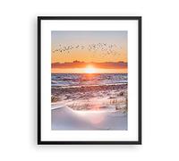 ARTTOR Affiche Decoration Murale Moderne Poster Cadre Noir 40x50cm Soleil Plage Oiseaux Deco Affiches Murales Wall Art Design Tableau Decoration Salon Chambre Cuisine Decor P2BPA40x50-4727