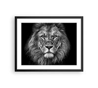 ARTTOR Affiche Decoration Murale Moderne Poster Cadre Noir 50x40cm Portrait Lion Noir Et Blanc Deco Affiches Murales Wall Art Design Tableau Decoration Salon Chambre Cuisine Decor P2BAA50x40-4494