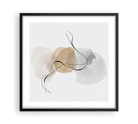 ARTTOR Affiche Decoration Murale Moderne Poster Cadre Noir 50x50cm Abstrait Minimaliste Aquarelle Deco Affiches Murales Wall Art Design Tableau Decoration Salon Chambre Cuisine Decor P2BAC50x50-4827
