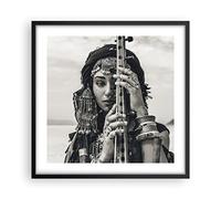 ARTTOR Affiche Decoration Murale Moderne Poster Cadre Noir 50x50cm Femme Ethnique Bijoux Deco Affiches Murales Wall Art Design Tableau Decoration Salon Chambre Cuisine Decor P2BAC50x50-5027