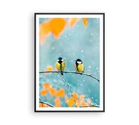 ARTTOR Affiche Decoration Murale Moderne Poster Cadre Noir 70x100cm Des Oiseaux Nature Hiver Deco Affiches Murales Wall Art Design Tableau Decoration Salon Chambre Cuisine Decor P2BPA70x100-5270