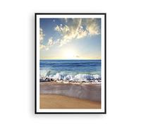 ARTTOR Affiche Decoration Murale Moderne Poster Cadre Noir 70x100cm mer rivage eau Deco Affiches Murales Wall Art Design Tableau Decoration Salon Chambre Cuisine Decor P2BPA70x100-3551