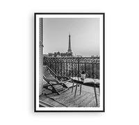 ARTTOR Affiche Decoration Murale Moderne Poster Cadre Noir 70x100cm Noir Et Blanc Paris Balcon Deco Affiches Murales Wall Art Design Tableau Decoration Salon Chambre Cuisine Decor P2BPA70x100-4595