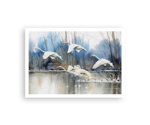ARTTOR Affiche Decoration Murale Moderne Poster sans Cadre 100x70cm Cygnes Des Oiseaux Paysage Deco Affiches Murales Wall Art Design Tableau Decoration Salon Chambre Cuisine Decor P2XAA100x70-5955
