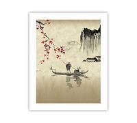 ARTTOR Affiche Decoration Murale Moderne Poster sans Cadre 40x50cm Fleur Cerises Japon Deco Affiches Murales Wall Art Design Tableau Decoration Salon Chambre Cuisine Decor P2XPA40x50-5020