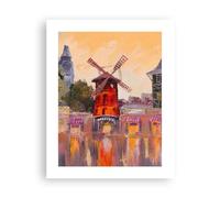 ARTTOR Affiche Decoration Murale Moderne Poster sans Cadre 40x50cm Paris Ventilateur Moulin Rouge Deco Affiches Murales Wall Art Design Tableau Decoration Salon Chambre Cuisine Decor P2XPA40x50-5216