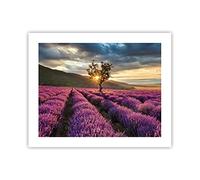 ARTTOR Affiche Decoration Murale Moderne Poster sans Cadre 50x40cm lavande montagnes champ Deco Affiches Murales Wall Art Design Tableau Decoration Salon Chambre Cuisine Decor P2XAA50x40-3645