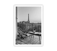 ARTTOR Affiche Decoration Murale Moderne Poster sans Cadre 70x100cm Noir Et Blanc Paris Balcon Deco Affiches Murales Wall Art Design Tableau Decoration Salon Chambre Cuisine Decor P2XPA70x100-4595