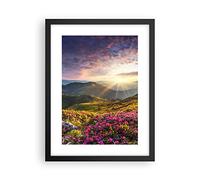 ARTTOR Affiche Decoration Murale Montagnes Prairie Paysage forêt Moderne Poster Cadre Noir 30x40cm Deco Affiches Murales Tableau Decoration Salon Chambre Cuisine Wall Art Design Decor P2BPA30x40-3152