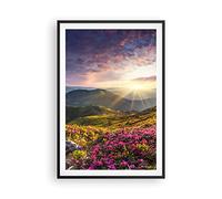 ARTTOR Affiche Decoration Murale Montagnes Prairie Paysage forêt Moderne Poster Cadre Noir 61x91cm Deco Affiches Murales Tableau Decoration Salon Chambre Cuisine Wall Art Design Decor P2BPA61x91-3152