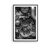 ARTTOR Affiche Decoration Murale Moteur Mécanicien Métal Moderne Poster Cadre Noir 61x91cm Deco Affiches Murales Tableau Decoration Salon Chambre Cuisine Wall Art Design Decor P2BPA61x91-5235