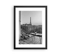 ARTTOR Affiche Decoration Murale Noir Et Blanc Paris Balcon Moderne Poster Cadre Noir 30x40cm Deco Affiches Murales Tableau Decoration Salon Chambre Cuisine Wall Art Design Decor P2BPA30x40-4595