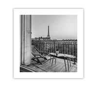 ARTTOR Affiche Decoration Murale Noir Et Blanc Paris Balcon Moderne Poster sans Cadre 40x40cm Deco Affiches Murales Tableau Decoration Salon Chambre Cuisine Wall Art Design Decor P2XAC40x40-4595