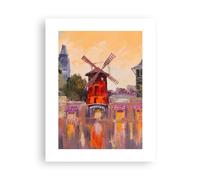 ARTTOR Affiche Decoration Murale Paris Ventilateur Moulin Rouge Moderne Poster sans Cadre 30x40cm Deco Affiches Murales Tableau Decoration Salon Chambre Cuisine Wall Art Design Decor P2XPA30x40-5216