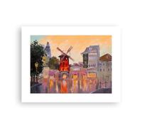 ARTTOR Affiche Decoration Murale Paris Ventilateur Moulin Rouge Moderne Poster sans Cadre 40x30cm Deco Affiches Murales Tableau Decoration Salon Chambre Cuisine Wall Art Design Decor P2XAA40x30-5216