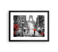 ARTTOR Affiche Decoration Murale Paris ville maison Moderne Poster Cadre Noir 40x30cm Deco Affiches Murales Tableau Decoration Salon Chambre Cuisine Wall Art Design Decor P2BAA40x30-3942