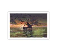 ARTTOR Affiche Decoration Murale piano musique Moderne Poster sans Cadre 91x61cm Deco Affiches Murales Tableau Decoration Salon Chambre Cuisine Wall Art Design Decor P2XAA91x61-3911