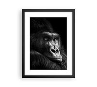 ARTTOR Affiche Decoration Murale Singe Gorille Portrait Moderne Poster Cadre Noir 30x40cm Deco Affiches Murales Tableau Decoration Salon Chambre Cuisine Wall Art Design Decor P2BPA30x40-5007
