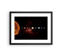 ARTTOR Affiche Decoration Murale Système Solaire Planètes Cosmos Moderne Poster Cadre Noir 40x30cm Deco Affiches Murales Tableau Decoration Salon Chambre Cuisine Wall Art Design Decor P2BAA40x30-5377