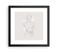 ARTTOR Deco Affiches Murales 30x30cm Affiche Decoration Murale Femme Dos Dos Cuisine Wall Art Design Moderne Poster Cadre Noir Tableau Decoration Salon Chambre Decor P2BAC30x30-5090