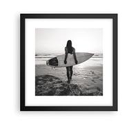ARTTOR Deco Affiches Murales 30x30cm Affiche Decoration Murale Femme Plage Surf Cuisine Wall Art Design Moderne Poster Cadre Noir Tableau Decoration Salon Chambre Decor P2BAC30x30-5036
