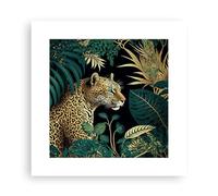 ARTTOR Deco Affiches Murales 30x30cm Affiche Decoration Murale Léopard Jungle Tropical Cuisine Wall Art Design Moderne Poster sans Cadre Tableau Decoration Salon Chambre Decor P2XAC30x30-5720