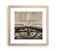 ARTTOR Deco Affiches Murales 30x30cm Affiche Decoration Murale Machine Écriture Texte Cuisine Wall Art Design Moderne Poster Cadre Chêne Clair Tableau Decoration Salon Chambre Decor P2NAC30x30-4976