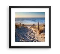 ARTTOR Deco Affiches Murales 30x30cm Affiche Decoration Murale mer plage dune Cuisine Wall Art Design Moderne Poster Cadre Noir Tableau Decoration Salon Chambre Decor P2BAC30x30-3612