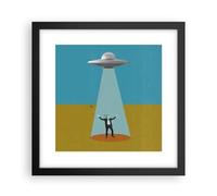 ARTTOR Deco Affiches Murales 30x30cm Affiche Decoration Murale Ovni Art Moderne Surréalisme Cuisine Wall Art Design Moderne Poster Cadre Noir Tableau Decoration Salon Chambre Decor P2BAC30x30-5796