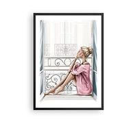 ARTTOR Deco Affiches Murales 50x70cm Affiche Decoration Murale Femme Balcon Fenêtre Cuisine Wall Art Design Moderne Poster Cadre Noir Tableau Decoration Salon Chambre Decor P2BPA50x70-5172