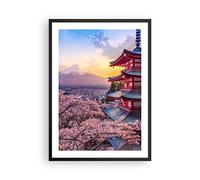 ARTTOR Deco Affiches Murales 50x70cm Affiche Decoration Murale Fuji Choreito Pagode Cuisine Wall Art Design Moderne Poster Cadre Noir Tableau Decoration Salon Chambre Decor P2BPA50x70-4547